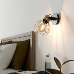 EGLO Sambatello fali lámpa, 1 izzós, fekete/arany
