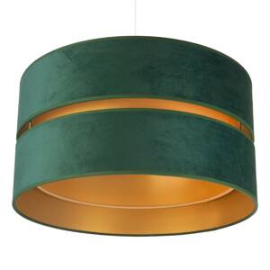 Duo mennyezeti lámpa, textil, zöld/arany, Ø40cm
