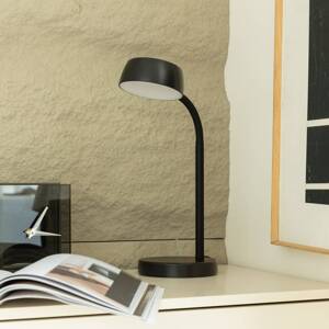 Lindby Tijan LED asztali lámpa, fekete, hajlítható karral