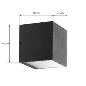 Prios Tetje kültéri fali lámpa fekete szögletes 11,5 cm, 2 darabos szett