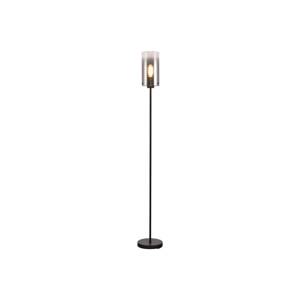 Ventotto állólámpa, fekete/füst, magasság 165 cm, fém/üveg