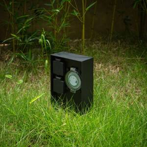 Prios Foranda villanyoszlop, 2 időzítő fekete 23 cm