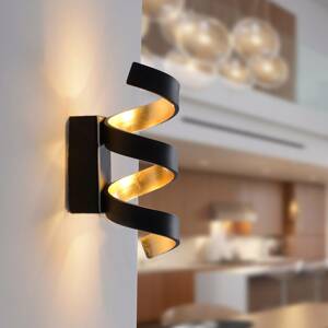 LED fali lámpa Helix, fekete-arany, 26 cm