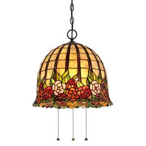 Virágos kialakítású Tiffany függő lámpa Rosecliffe