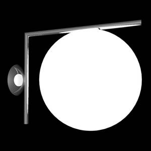 FLOS IC C/W2 fali lámpa, fekete Ø 30 cm