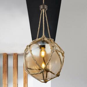 Tiko üveg függő lámpa, hálóval, rozsdaszín Ø 30 cm