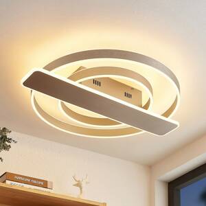 Lucande Linetti LED mennyezeti lámpa kerek nikkel