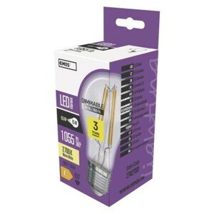 LED izzó Filament A60 / E27 / 8,5 W (75 W) / 1 055 lm / meleg fehér / dimmelhető